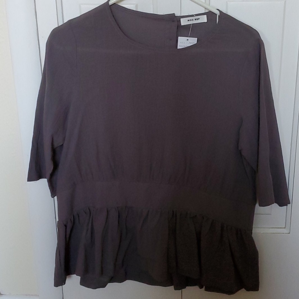 Gray Peplum Top